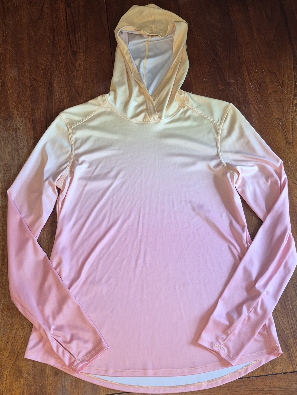 Women’s Ombre Hooded Lightweight Sweater - Pink & Cream